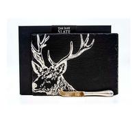 Selbrae House Just Slate Company Stag Slate Cheese Board & Knife Gift Set