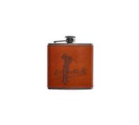 Selbrae House Leather Hip Flask - Golf in Brown Selbrae House Brown