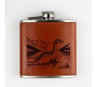 Selbrae House Leather Hip Flask - Nessie V2 in Brown Selbrae House Brown
