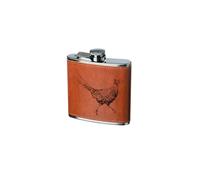 Selbrae House Leather Hip Flask - Pheasant in Brown Selbrae House Brown