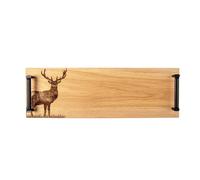 Selbrae House Oak Tray - Black Steel Handles - Monarch Stag in Light Brown | Size: 1 Pack Selbrae House Light Brown 1 Pack
