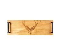Selbrae House Oak Tray - Black Steel Handles - Stag Prince in Light Brown | Size: 1 Pack Selbrae House Light Brown 1 Pack