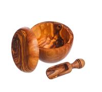 Selbrae House Olive Wood - Salt Pot & Scoop Set in Natural Selbrae House Natural