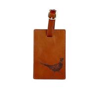 Selbrae House Pheasant Leather Luggage Tag in Tan Selbrae House Tan