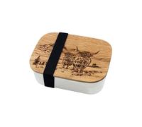 Selbrae House Scenic Highland Cow Lunch Box in Light Oak Selbrae House Light Oak