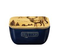 Selbrae House Scenic Stag Blue Butter Dish in Dark Blue Selbrae House Dark Blue