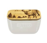 Selbrae House Scenic Stag White Butter Dish Selbrae House White
