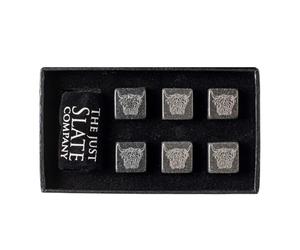 Selbrae House Scottish Set of 6 Highland Cow Engraved Whiskey Stones