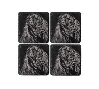 Selbrae House Set Of 4 Slate Coasters With Cocker Spaniel Design. 11Cm X 11Cm Square Coasters. Full Foam Backing in Dark Grey | Size: 4 Pack Selbrae House Dark Grey 4 Pack