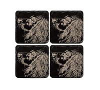 Selbrae House Set Of 4 Slate Coasters With Spaniel Design. 11Cm X 11Cm Square Coasters. Full Foam Backing in Dark Grey | Size: 4 Pack Selbrae House Dark Grey 4 Pack