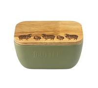 Selbrae House Sheep Sage Green Butter Dish in Light Green Selbrae House Light Green