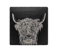 Selbrae House Slate Pot Stand - Highland Cow in Dark Grey | Size: 1 Pack Selbrae House Dark Grey 1 Pack