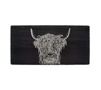 Selbrae House Slate Table Runner - Highland Cow in Dark Grey | Size: 1 Pack Selbrae House Dark Grey 1 Pack