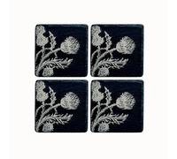 Selbrae House Thistle Trio Slate coasters - Set of 4 in Black Selbrae House Black