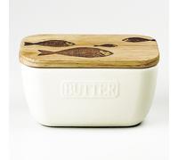 Selbrae House White Butter Dish - Fish Repeat | Size: 140 cm x 90 cm Selbrae House White 140 cm x 90 cm