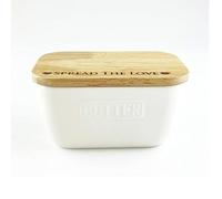 Selbrae House Whte Oak Ceramic Spread Love Butter Dish, 1 EA