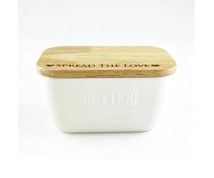 Selbrae House Whte Oak Ceramic Spread Love Butter Dish, 1 EA