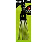 Afro Hair Pick Extra Large Long Black Fist Long Fan Metal Pik (B-2411) by Selcessories