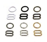 SELCOA 10Sets(20pcs) 6mm-25mm Metal Bra Strap Adjustment Buckles Underwear sliders Rings Clips For Lingerie Adjustment DIY Accessories