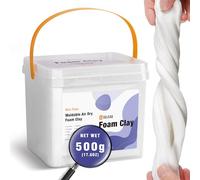 SELEAD Foam Clay White 500g - Moldable Air Dry Ultra-Light Modeling Clays for Adult Cosplay, Sculpting, Arts & Crafts - with 80g Colored Clay