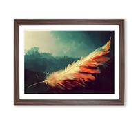 Select Bird Feathers BLK Framed Print | A2 Walnut Framed Wall Art | Ready to Hang | Modern Nature Picture | Living Room Bedroom Lounge Office