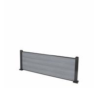 Select Composite 0.6M / 2Ft Fence Panel & Post - 4 Light Grey Flat Composite Boards