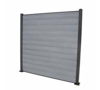 Select Composite 1.8M / 6Ft Fence Panel & Corner Post - 12 Light Greyflat Composite Boards
