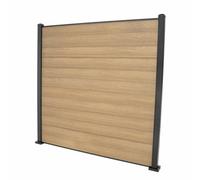 Select Composite 1.8M / 6Ft Fence Panel & Corner Post - 12 Teak Flat Composite Boards
