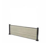 Select Composite Composite Antique Slatted Fence 0.6M / 2Ft - 4 Antique Slatted Composite Boards, 0.96M Aluminium Post, Rail & Fixings