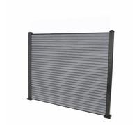 Select Composite Select Core Light Grey Slatted Fence 1.5M / 5Ft - 10 Light Grey Slatted Composite Boards, 1.86M Aluminium Post, Rail & Fixings