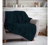 SELECT-ED Hug and Snug Teddy Fleece Sofa Bed Blanket, Super Soft Fluffy Easy Care Decorative Throw, Cosy Warm Settee Throw Over (Teal, Throw (150X200))