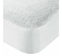 SELECT-ED® Luxuries 4FT Double Small Poly Cotton Fitted Sheets,4FT Mattress Protectors OR Pillowcase (4FT Terry Towel Mattress Protector, White)