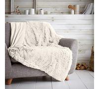 SELECT-ED® Luxuries Hug & Snug Throws and Cushion Cover Soft Fleece Warm Cosy Blanket Bed Sofa (Cream, Throw (150X200))