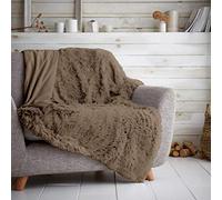 SELECT-ED® Luxuries Hug & Snug Throws and Cushion Cover Soft Fleece Warm Cosy Blanket Bed Sofa (Mink, Throw (150X200))