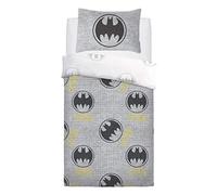 SELECT-ED® Luxuries Kids Superhero Character Duvet/Quilt Cover Set_Children Reversible Bedding's Set (Batman Grey Logo, Single)