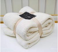 SELECT-ED® Luxuries POPCORN Throws Blanket Bedspread for Bed Sofa Single, Double & King Gc (Cream, king 200cm 240cm)