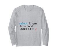 Select Finger from Hand Where id = 3, Funny Programmer SQL Long Sleeve T-Shirt