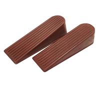 Select Hardware Anti Slip Door Stop | Non Scratch Rubber Wedge | Pack of 2 (Brown)