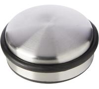 Select Hardware Door Weight, 1.2kg Heavy-Duty Door Stop with Bumper Rubber Buffer Ring, Satin Nickel Doorstop, 10cm