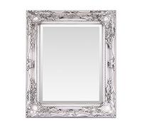 Select Mirrors Enzo Small Wall & Table Mirror - French Vintage, Antique Baroque Style - 27cm x 32cm - Chic Home Decor (Antique Silver)