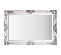 Select Mirrors Haywood Wall Mirror - French Chic Style - Real Wood Frame (Antique Silver, 60cm x 90cm)