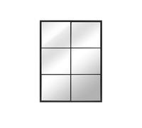 Select Mirrors Newport Rectangle Metal Crittall Window Wall Mirror - 60cm x 90cm (Black)