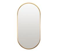 Select Mirrors Oslo Wall Mirror - Modern Style Aluminium Bathroom Mirror - Oval Living Room Decor Mirror - 4mm HD Glass Mirror - Bathroom Wall Decor Mirror with Aluminium Frame - 40x80cm - Gold