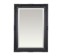Select Mirrors Rennes Vintage Wall Mirror - Shabby Chic Baroque, Antique, French Design - Solid Wood Frame (Black, 50cm x 70cm)
