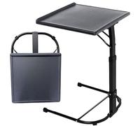 SELECT TRADER Black Folding Laptop Desk - C-Shaped Overbed Side Table, Foldable & Adjustable Laptop Table with Height & Tilt Options, Standing Desk with Metal Legs for Home Office & Bed