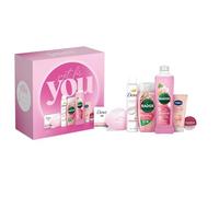 SELECT TRADER Luxury Self Care Gift Set for Women, 6 Piece Bath & Body Pamper Kit with Body Wash, Bath Soak, Hand Cream, Lip Balm, Deodorant Spray & Beauty Bar, Relaxing Spa Gift for Her