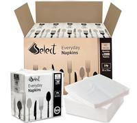 Select White Paper Napkins - 20 x 100 packs 2-Ply Disposable Table Napkins - Soft and Strong Paper Serviettes for all Occasions - Everyday Tissue for Cleaning Spills, Wiping Surfaces, Personal Hygiene