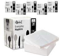 Select White Paper Napkins - 6 x 100 Packs 2-Ply Disposable Table Napkins - Soft and Strong Paper Serviettes for All Occasions - Everyday Tissue for Cleaning Spills, Wiping Surfaces, Personal Hygiene
