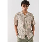 Selected Air Mix Short Sleeve Shirt, Deep Lichen Green, Size S, Men Deep Lichen Green