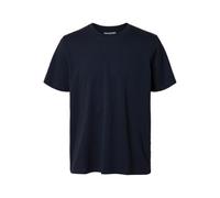SELECTED HOMME Men's Slhaspen Slub Ss O-Neck Tee Noos T-Shirt, Blazer Navy, S